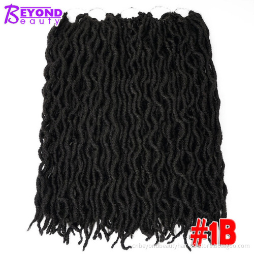 Goddess Locs Ombre Crochet Hair 20 inch Curly Faux Locs African Roots Dreadlocs Hair Extensions pre braided synthetic hair Bulk
